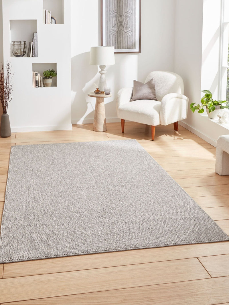 Think Rugs Grey E6403 Boucle Rug