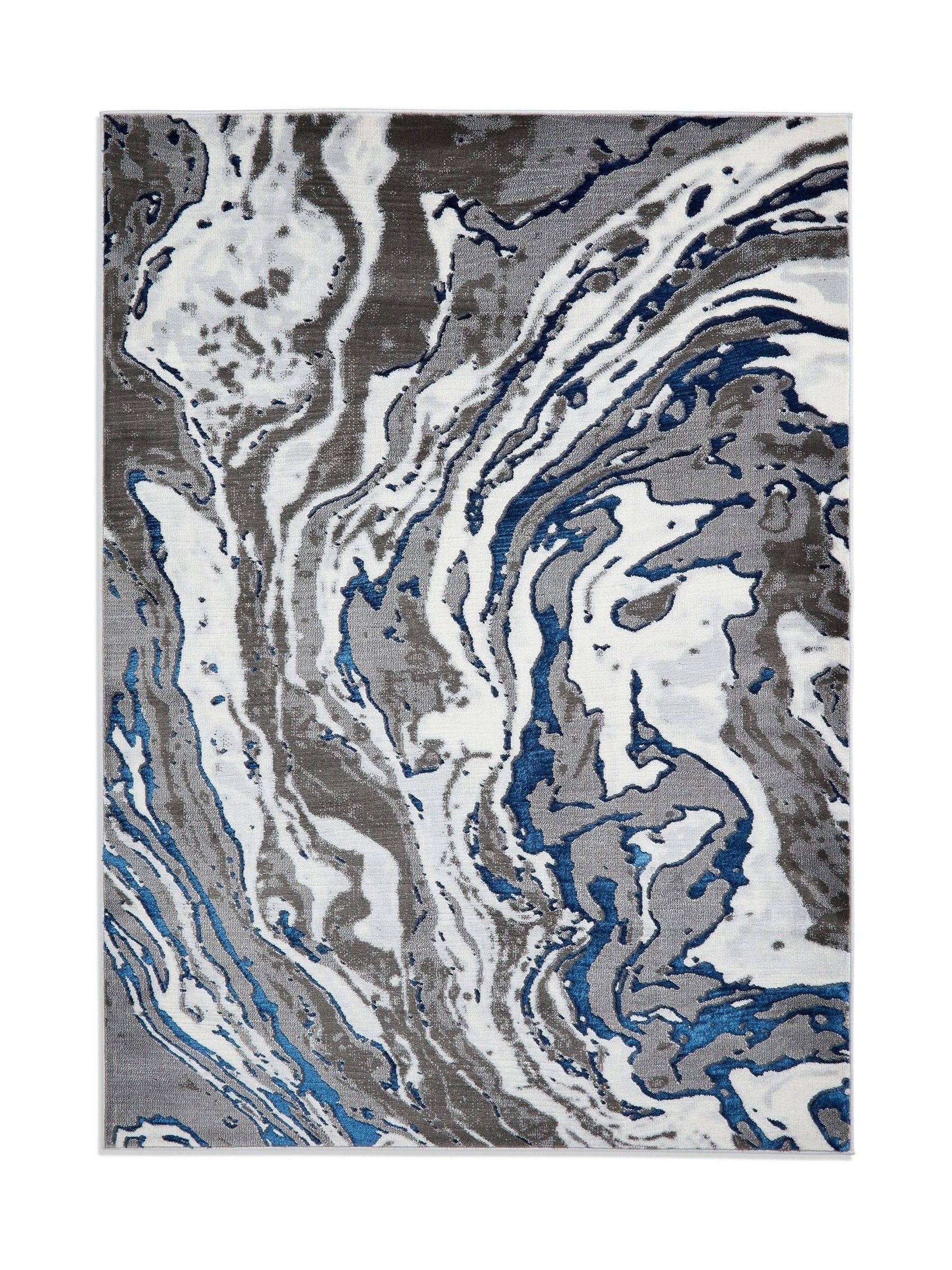 Think Rugs Grey Apollo abstract rug machine-made UK version