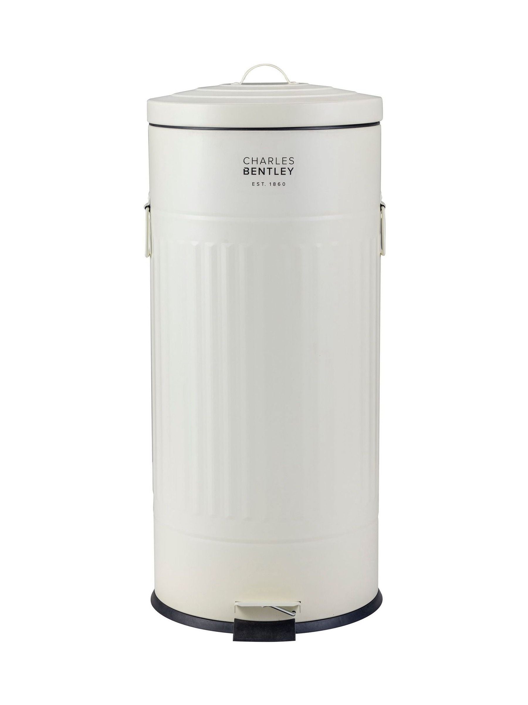 Charles Bentley cream retro pedal bin 30L, UK version