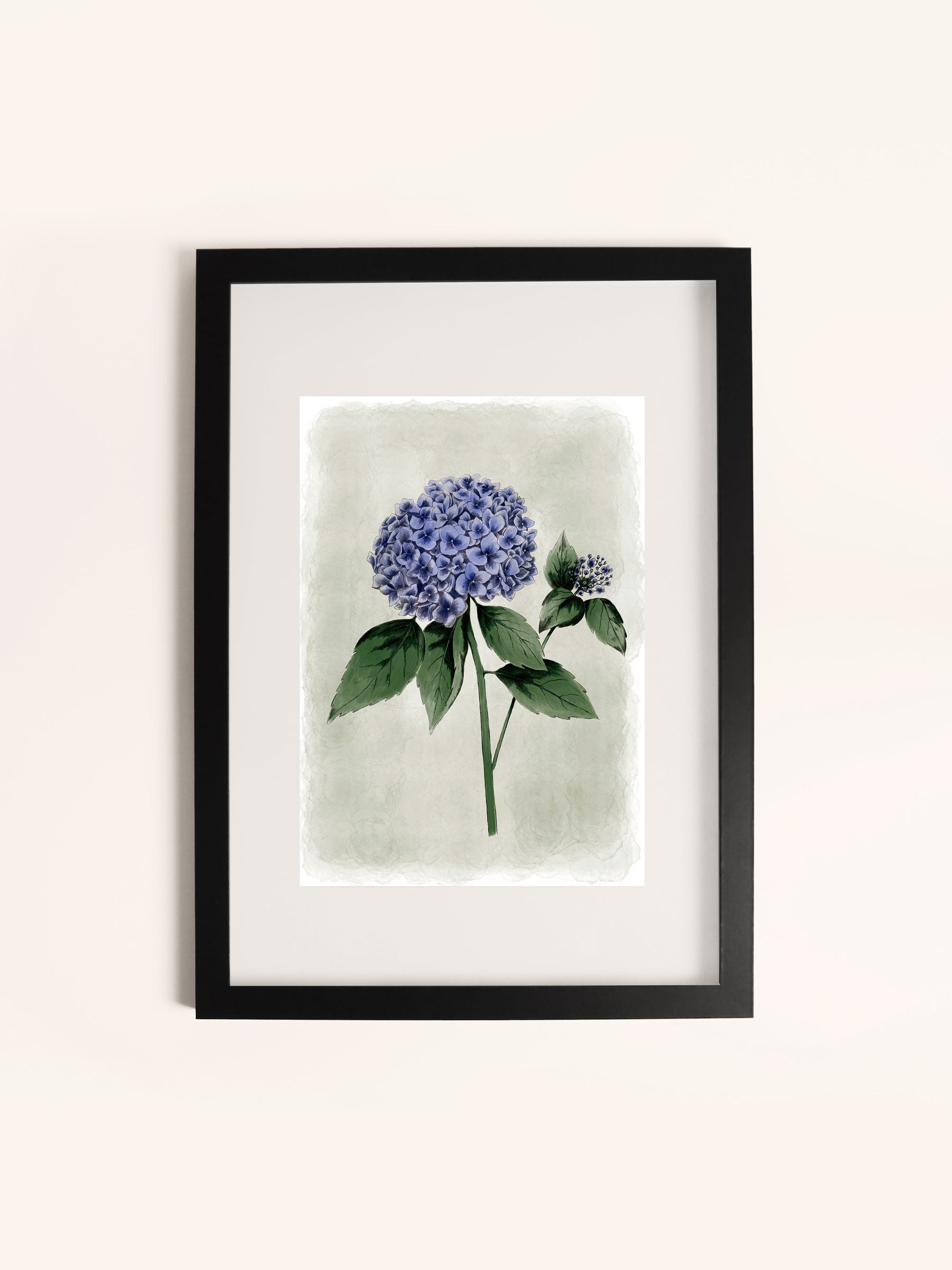 Laura Ashley blue hydrangea wall art medium frame (British brand)