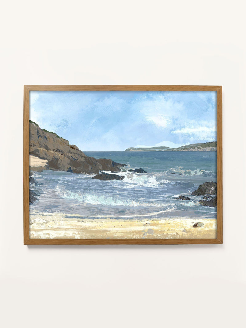 Laura Ashley Blue Rocky Cove medium wall art, UK version