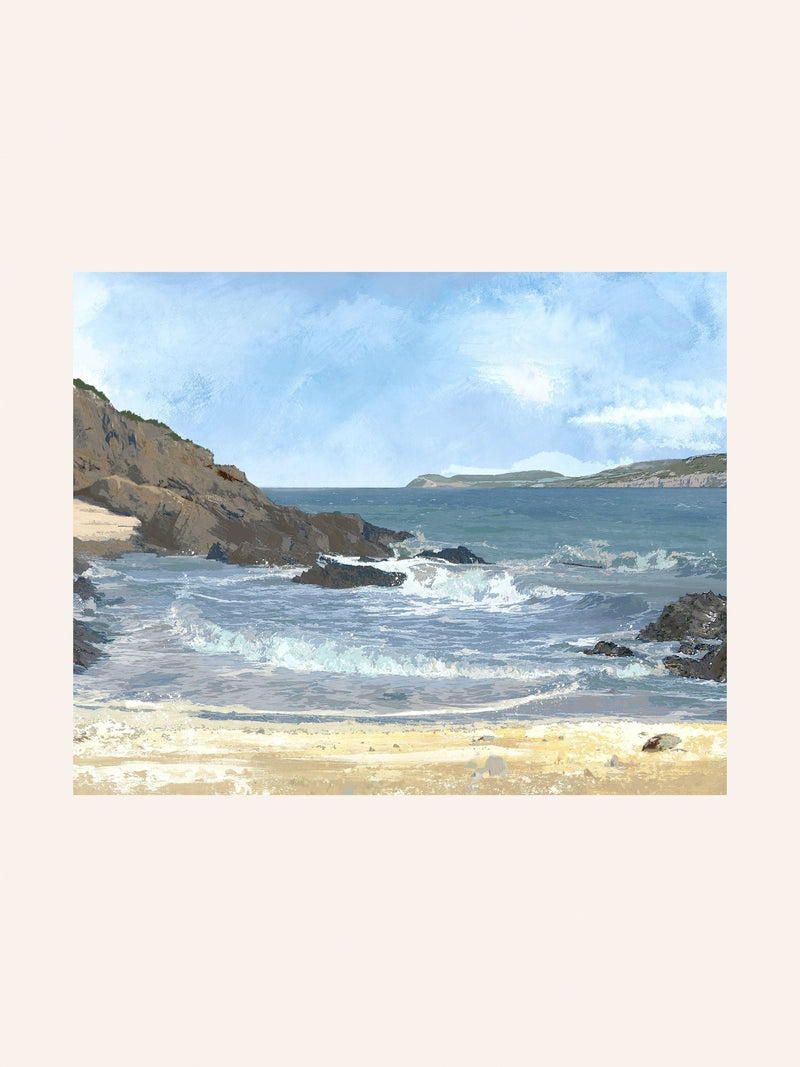 Laura Ashley Blue Rocky Cove medium wall art, UK version