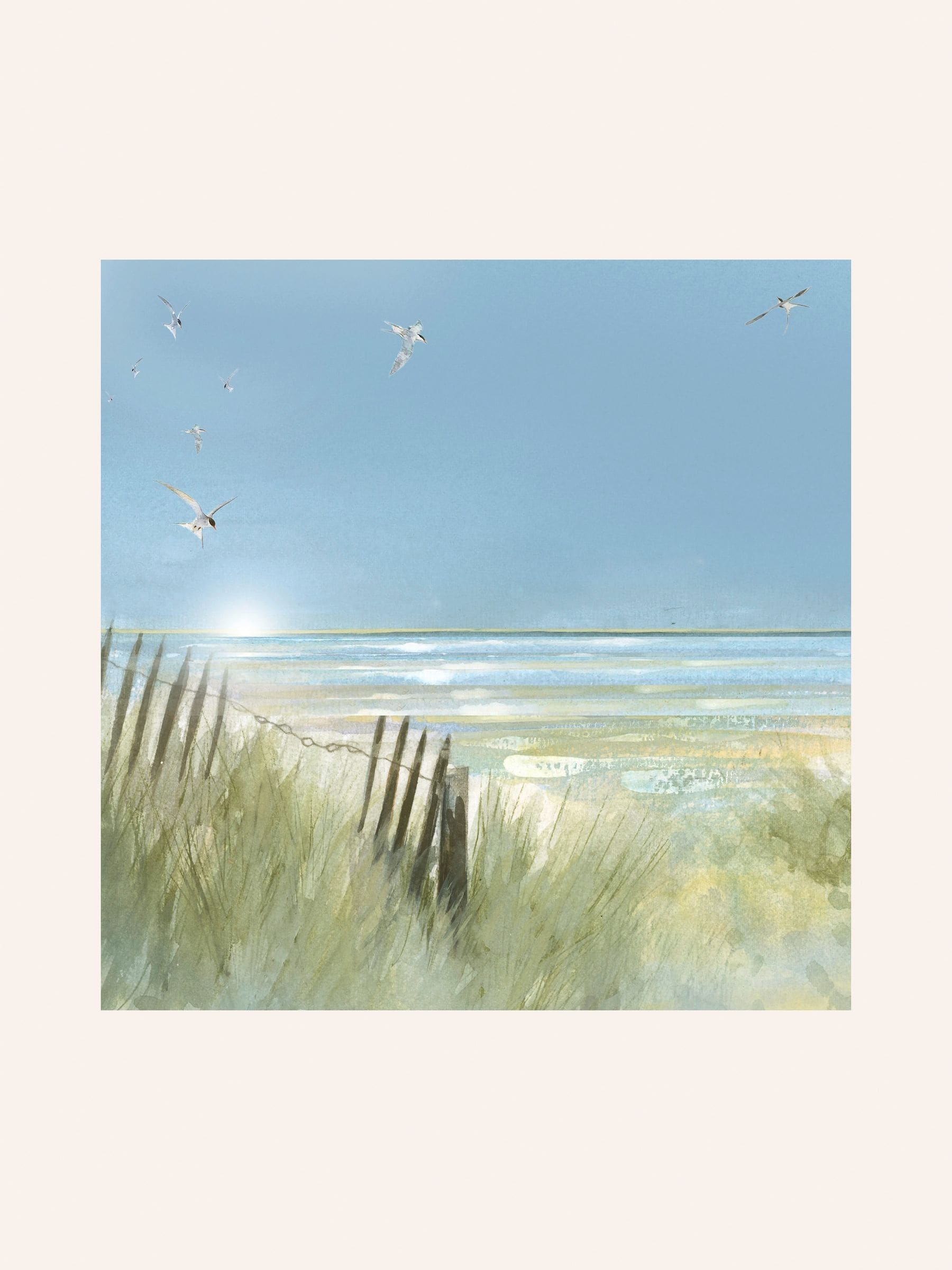 Laura Ashley Blue Beach Walk wall art frame (British brand)