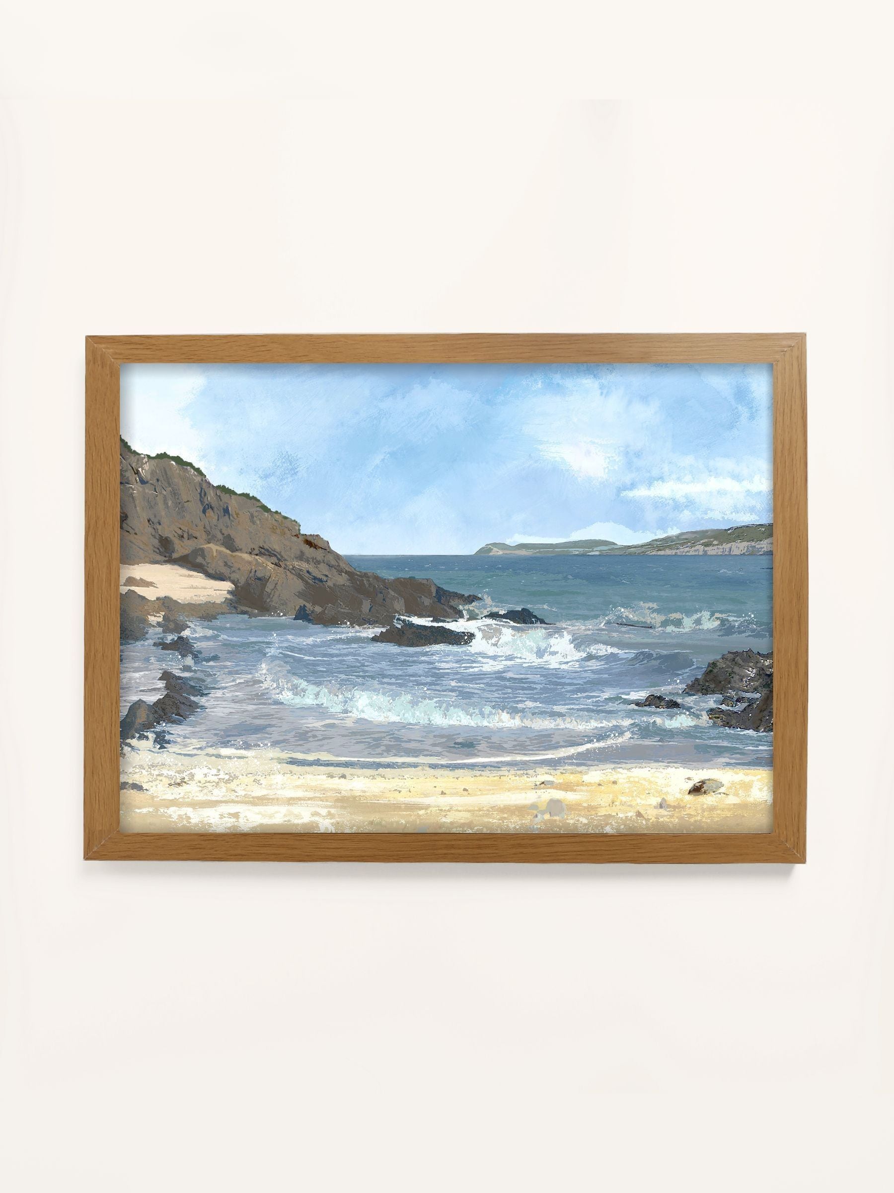 Laura Ashley Blue Rocky Cove medium wall art, UK version