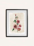 Laura Ashley red hollyhocks small wall art frame - British product