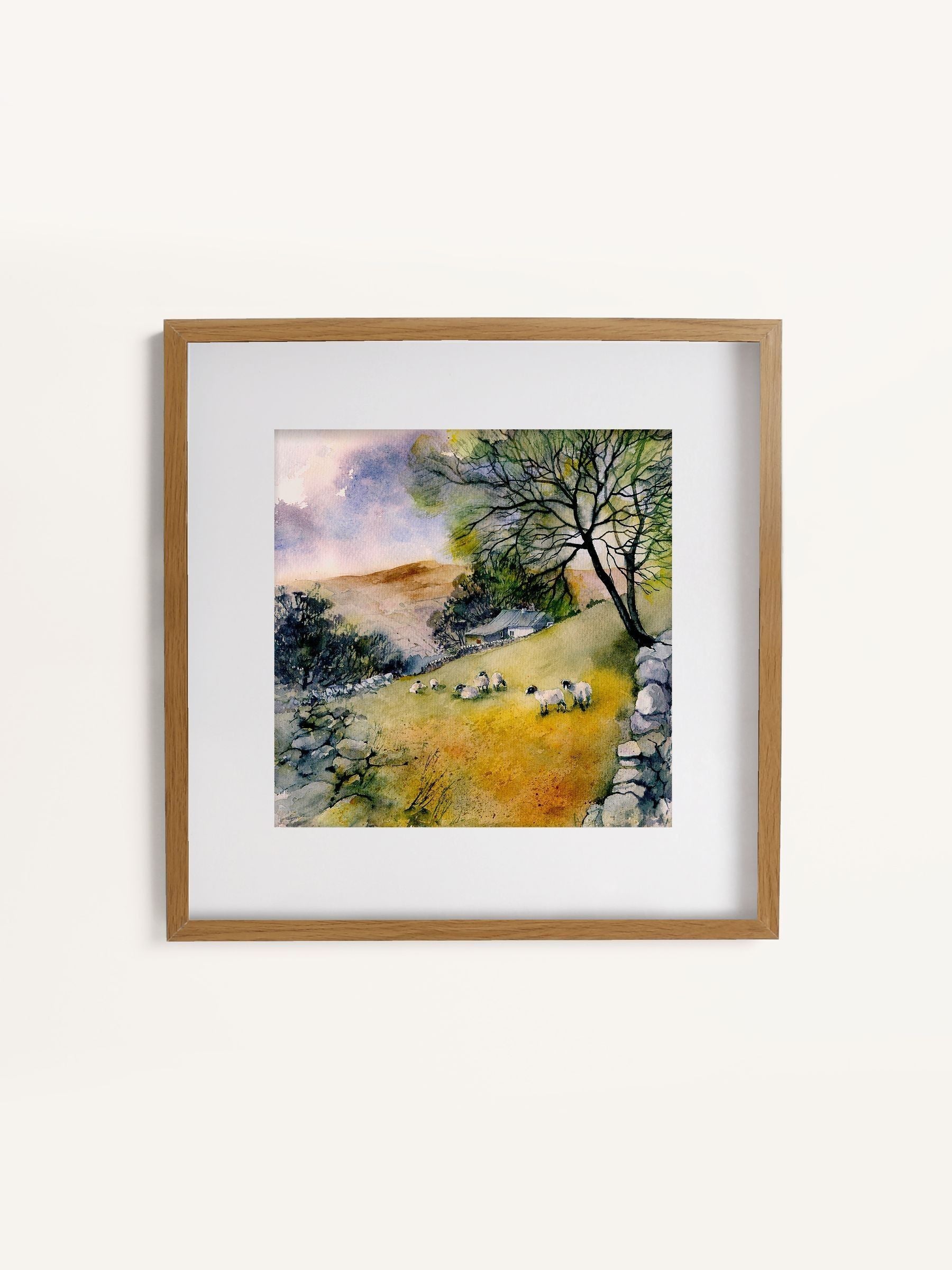 Laura Ashley landscape wall art with sheep, imported from the UK
