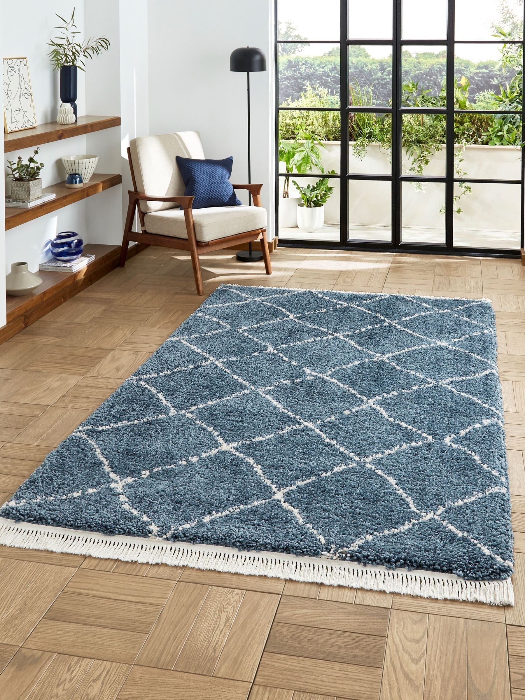Think Rugs Blue Boho 5413 Berber Rug