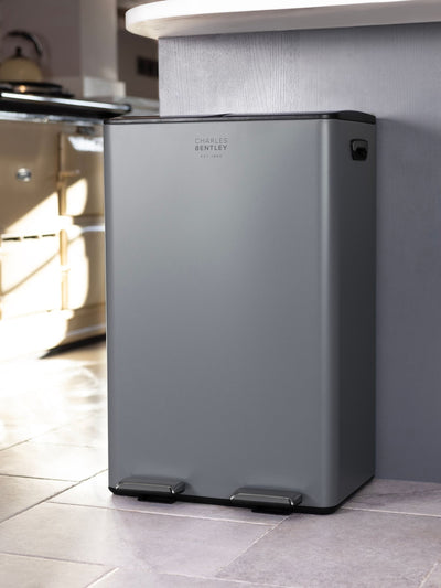 Next Charles Bentley Grey 30L Double Compartment Kitchen Bin- Buy online at McGrocer