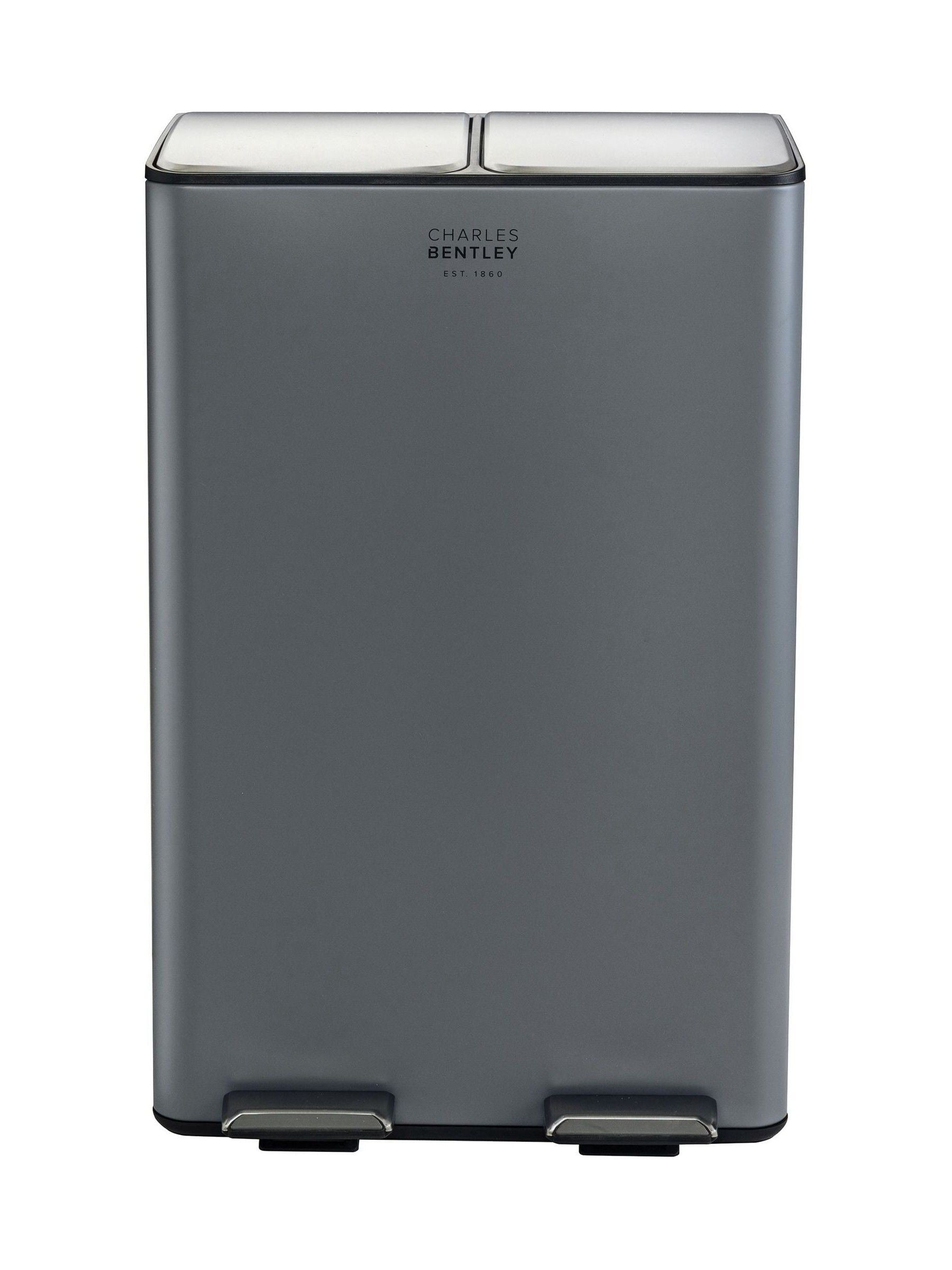 Charles Bentley kitchen bin grey double compartment 30L, UK version