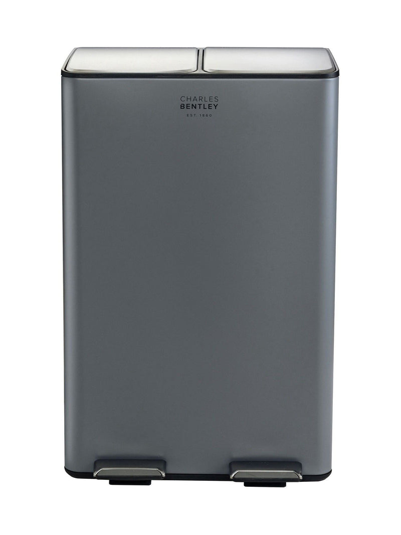 Charles Bentley kitchen bin grey double compartment 30L, UK version