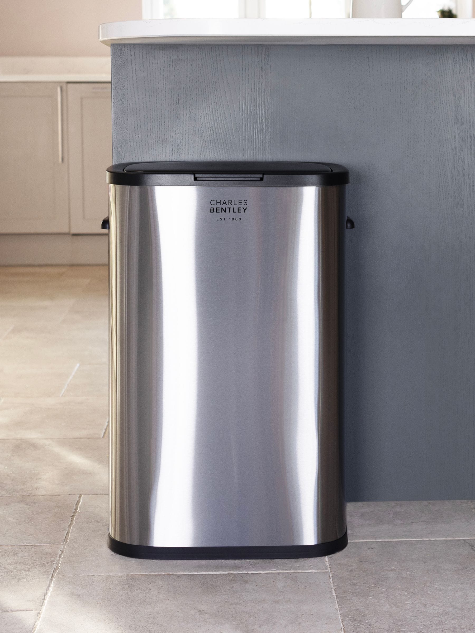 Charles Bentley 55 litre touch kitchen bin, UK version