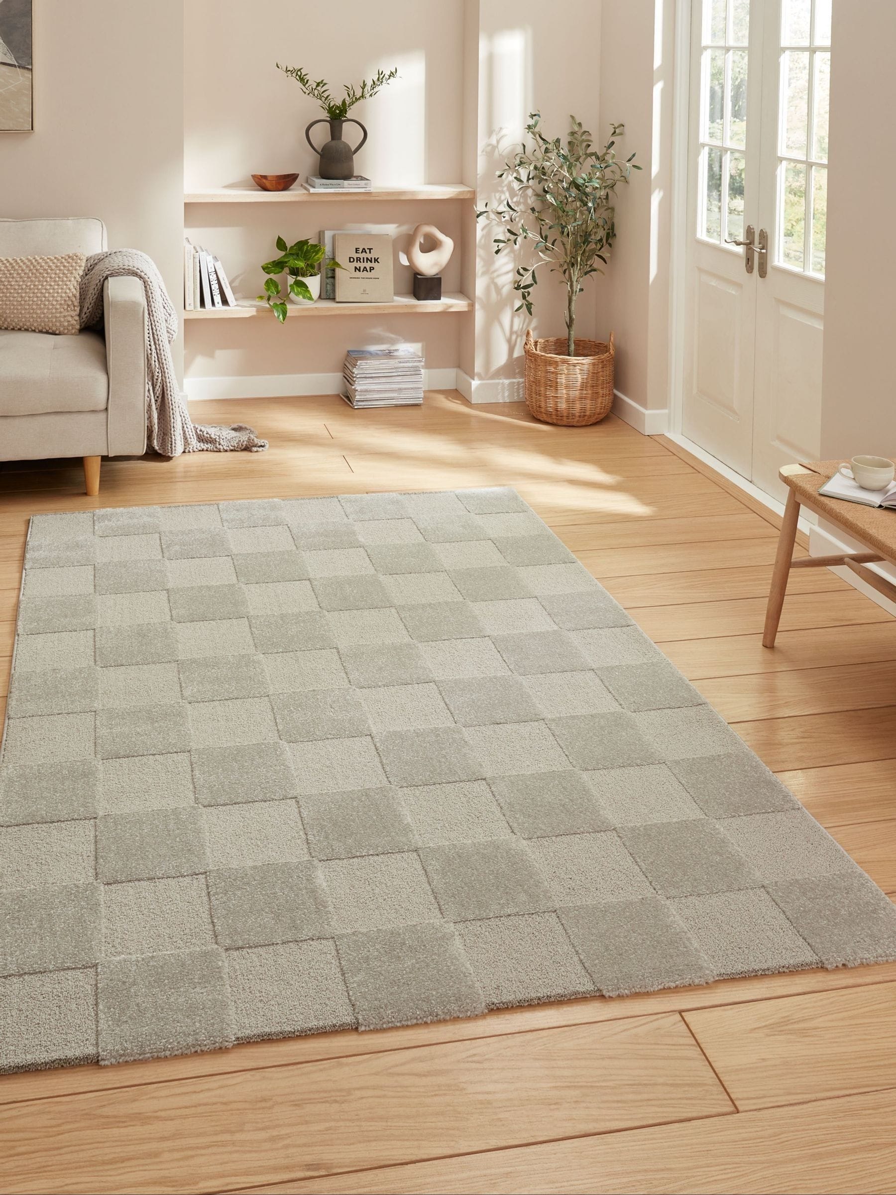 Think Rugs Silver Elio geometric rug (British brand)