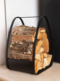 Snug black larch log holder, imported from the UK