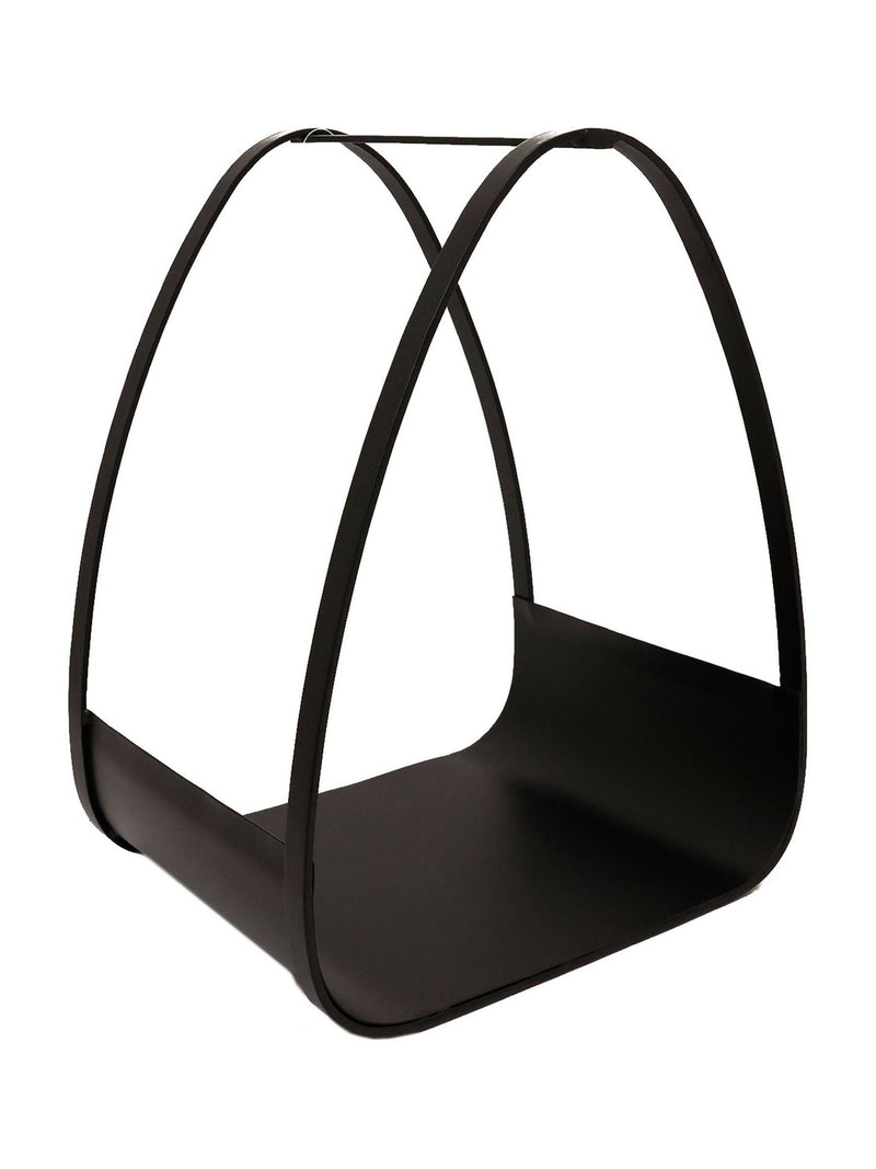 Snug black larch log holder, imported from the UK