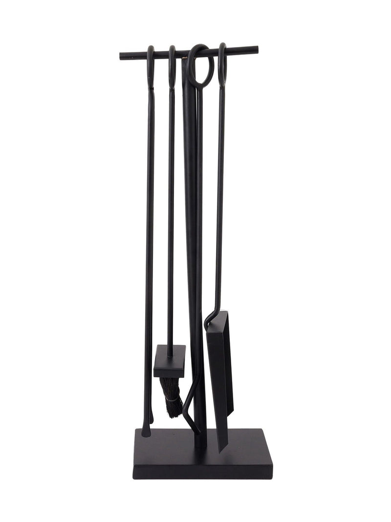Snug Black Redwood fireside companion set (British brand)