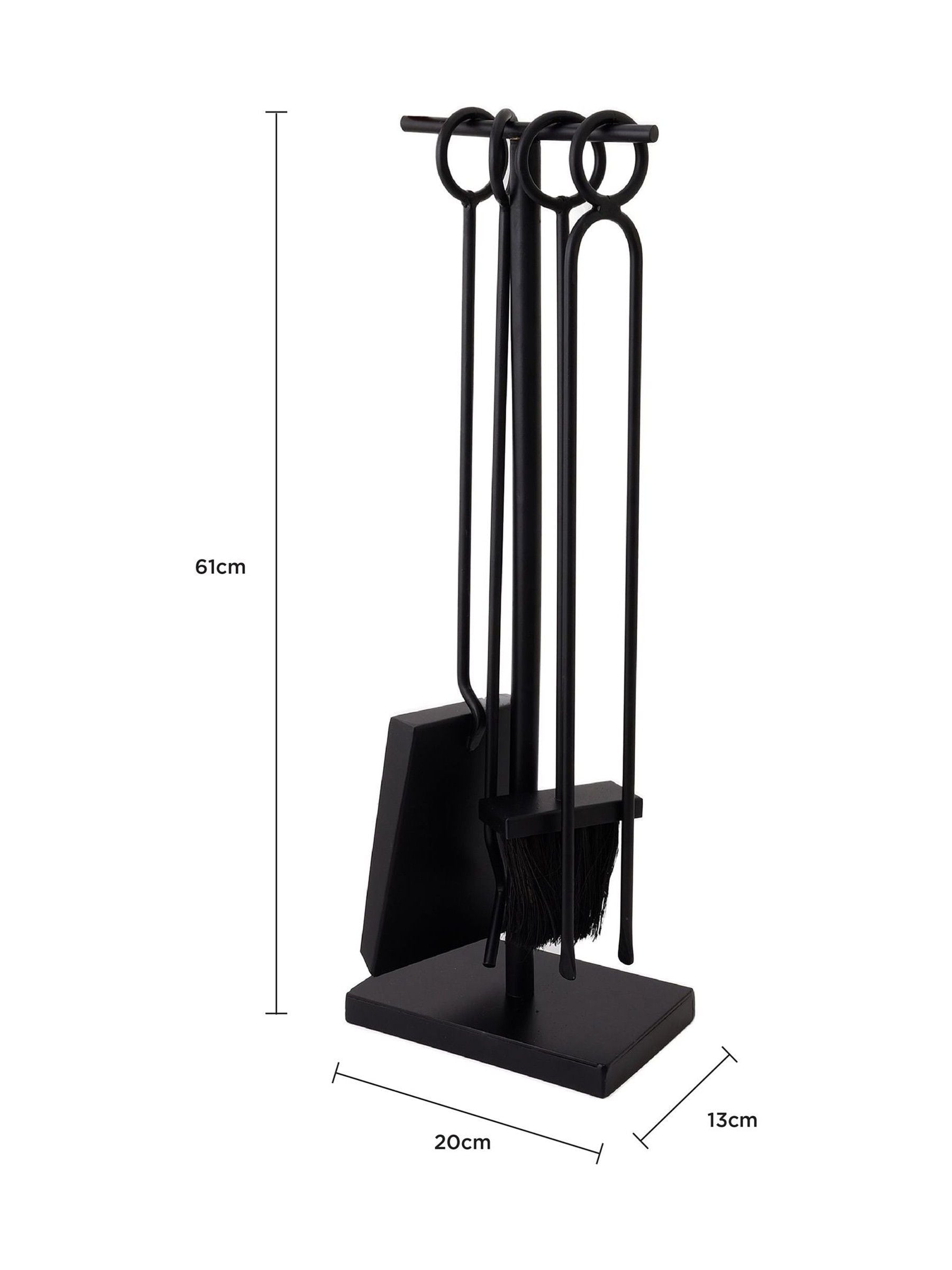 Snug Black Redwood fireside companion set (British brand)