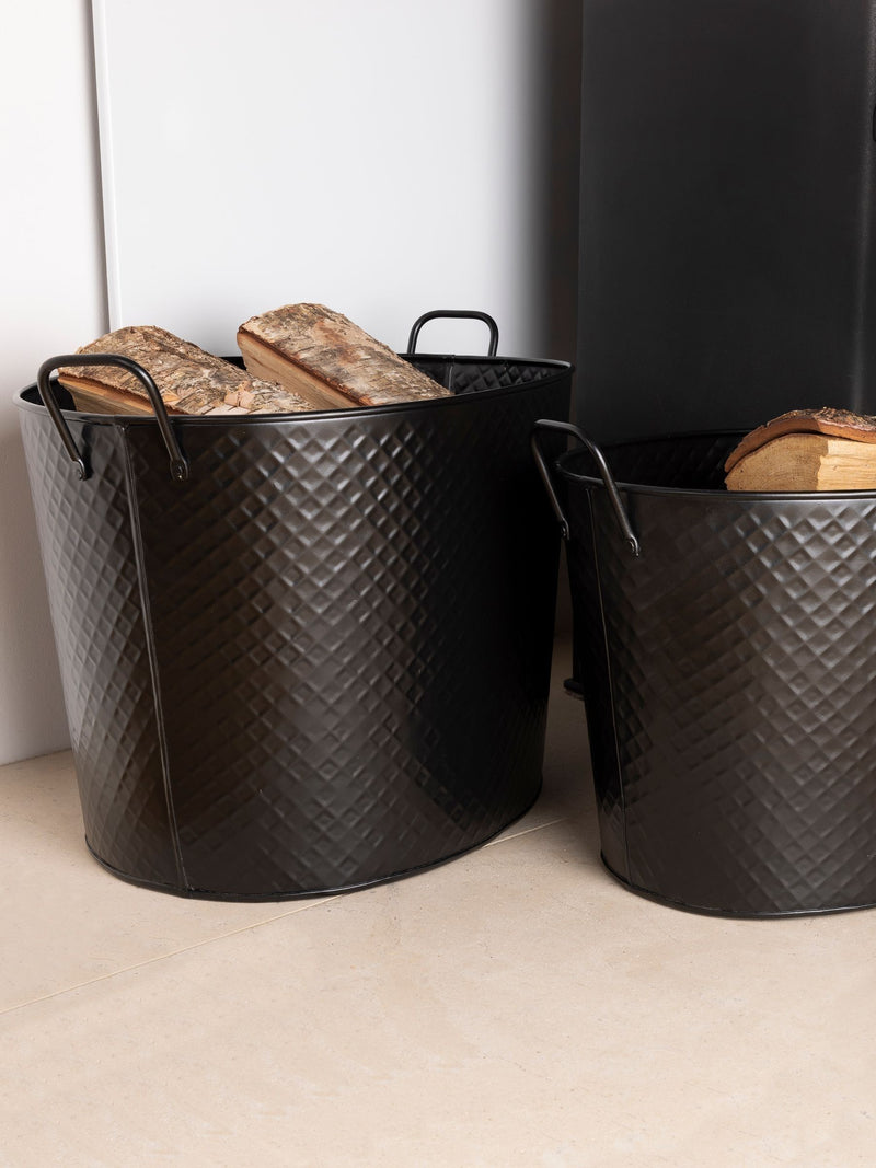 Snug Black Large Willow Fireside Log Bucket