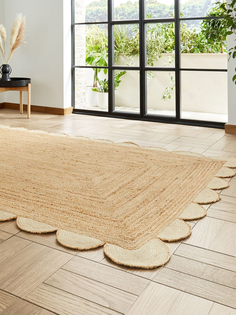 Think Rugs jute rug Natural Savannah Scallop, imported from the UK