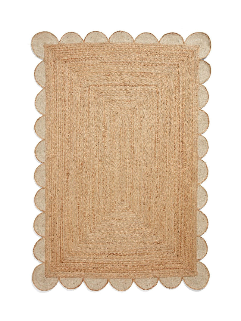 Think Rugs jute rug Natural Savannah Scallop, imported from the UK