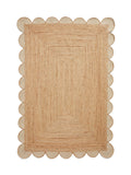 Think Rugs jute rug Natural Savannah Scallop, imported from the UK
