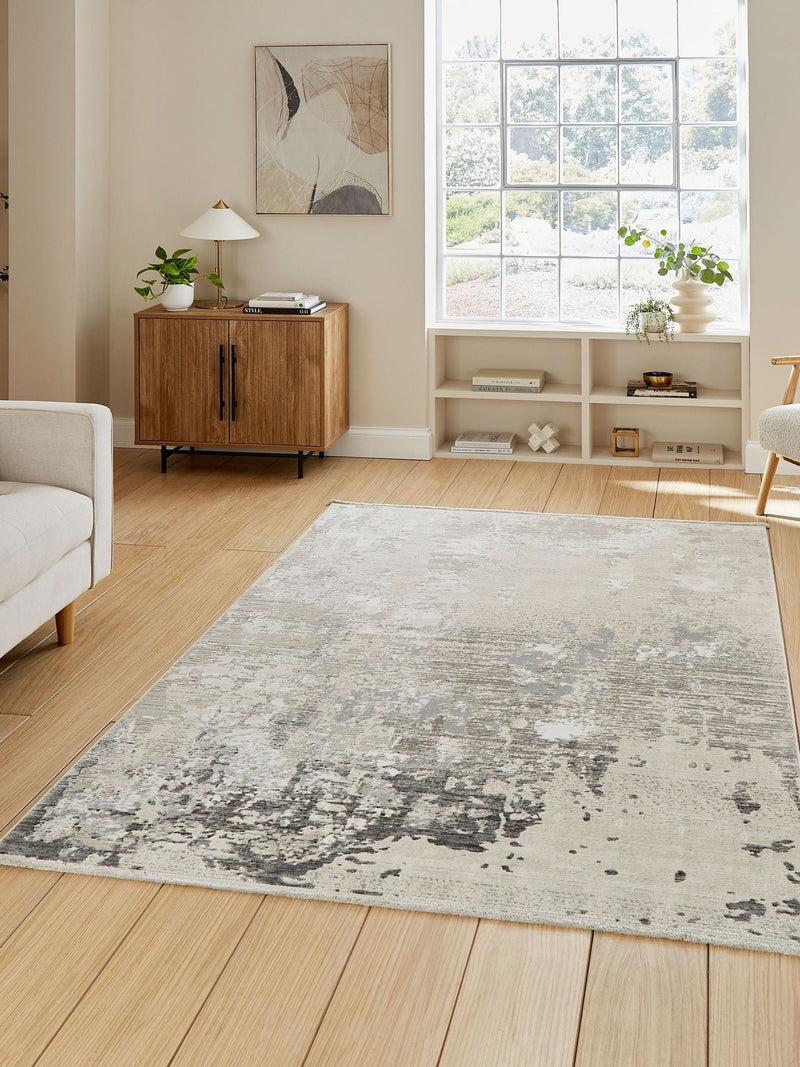 Think Rugs Grey Mirage MR93 modern abstract rug, UK version