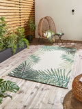Think Rugs outdoor rug light beige Miami botanical, UK version