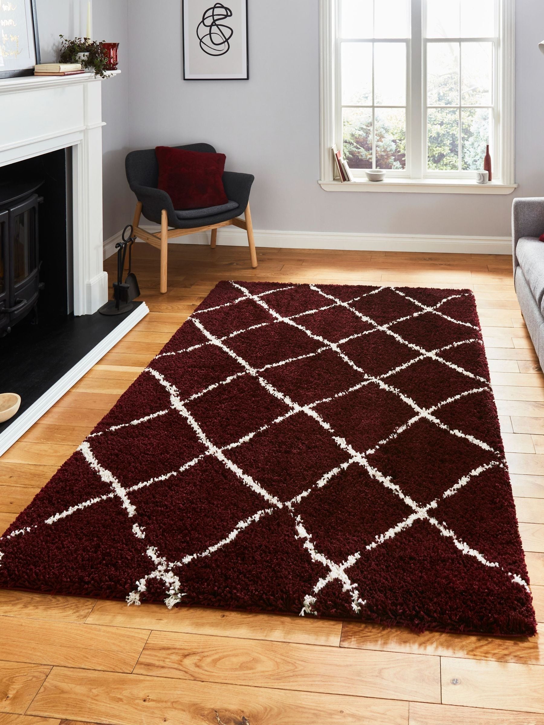 Think Rugs Red Scandi Berber Rug
