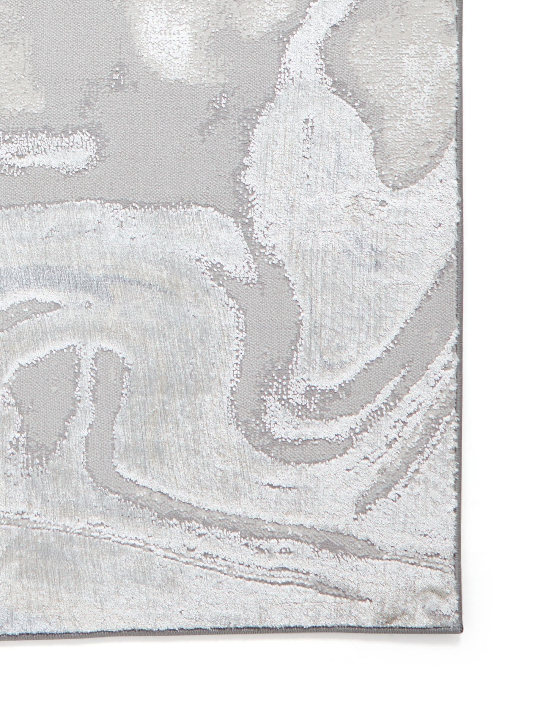 Think Rugs Silver Tidal modern abstract rug - British product