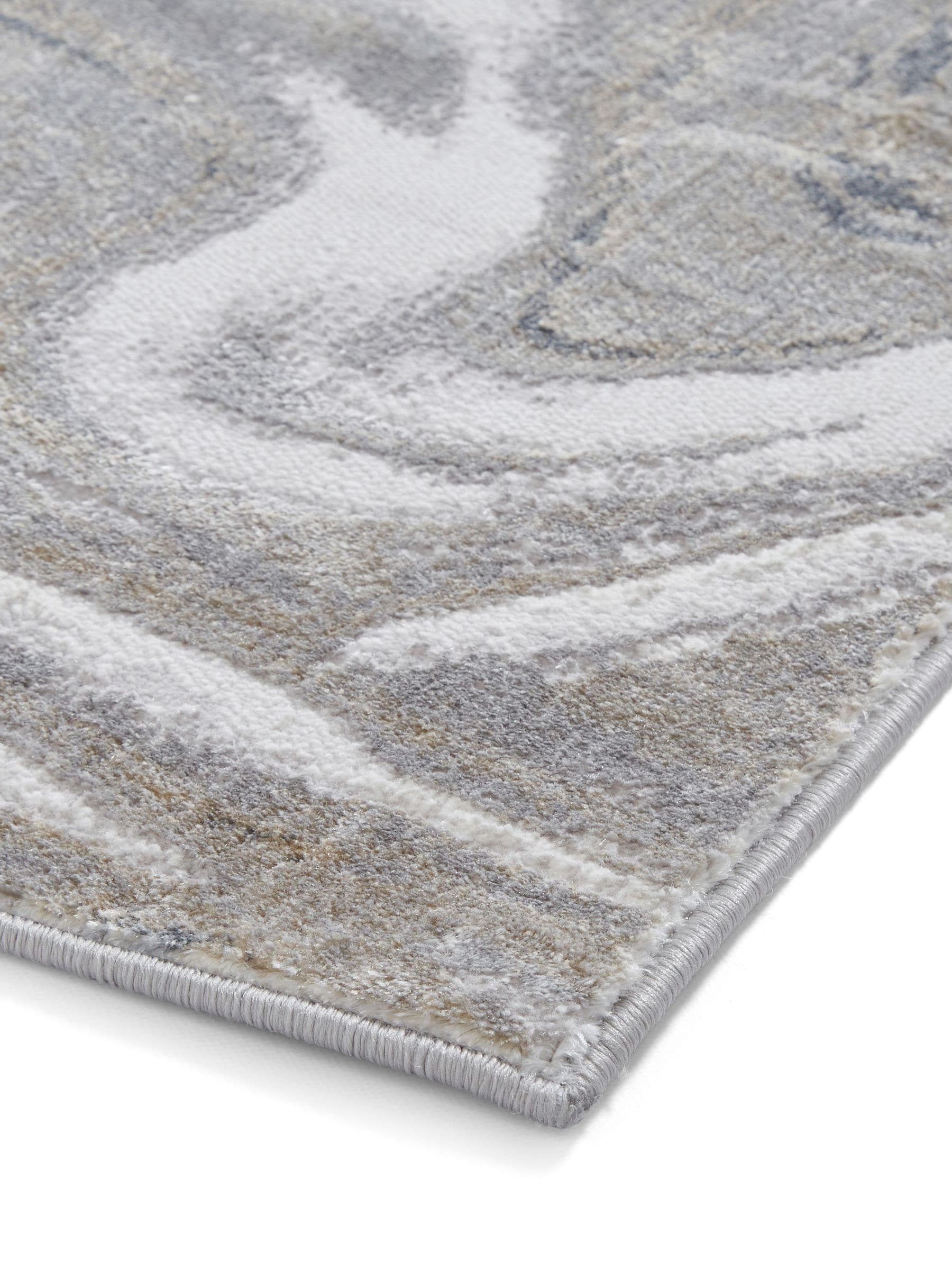 Think Rugs Silver Tidal modern abstract rug - British product
