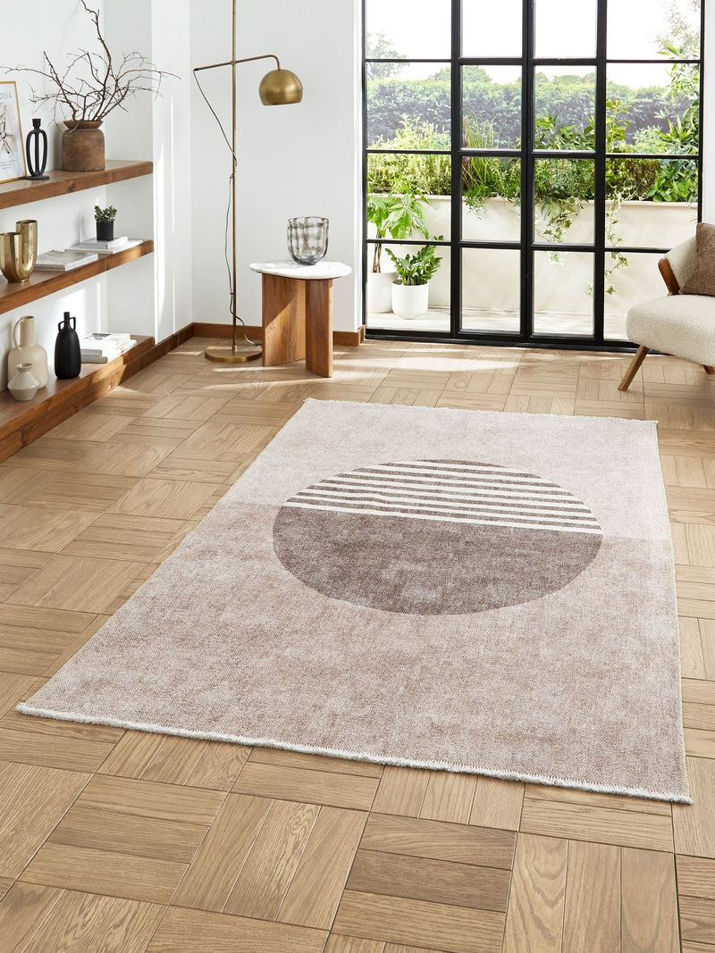 Think Rugs Whisper beige modern rug, UK version