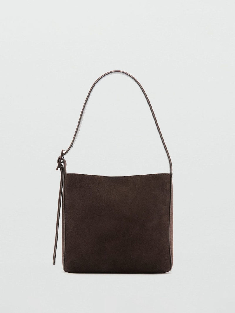 Mango brown suede shoulder bag medium (British brand)
