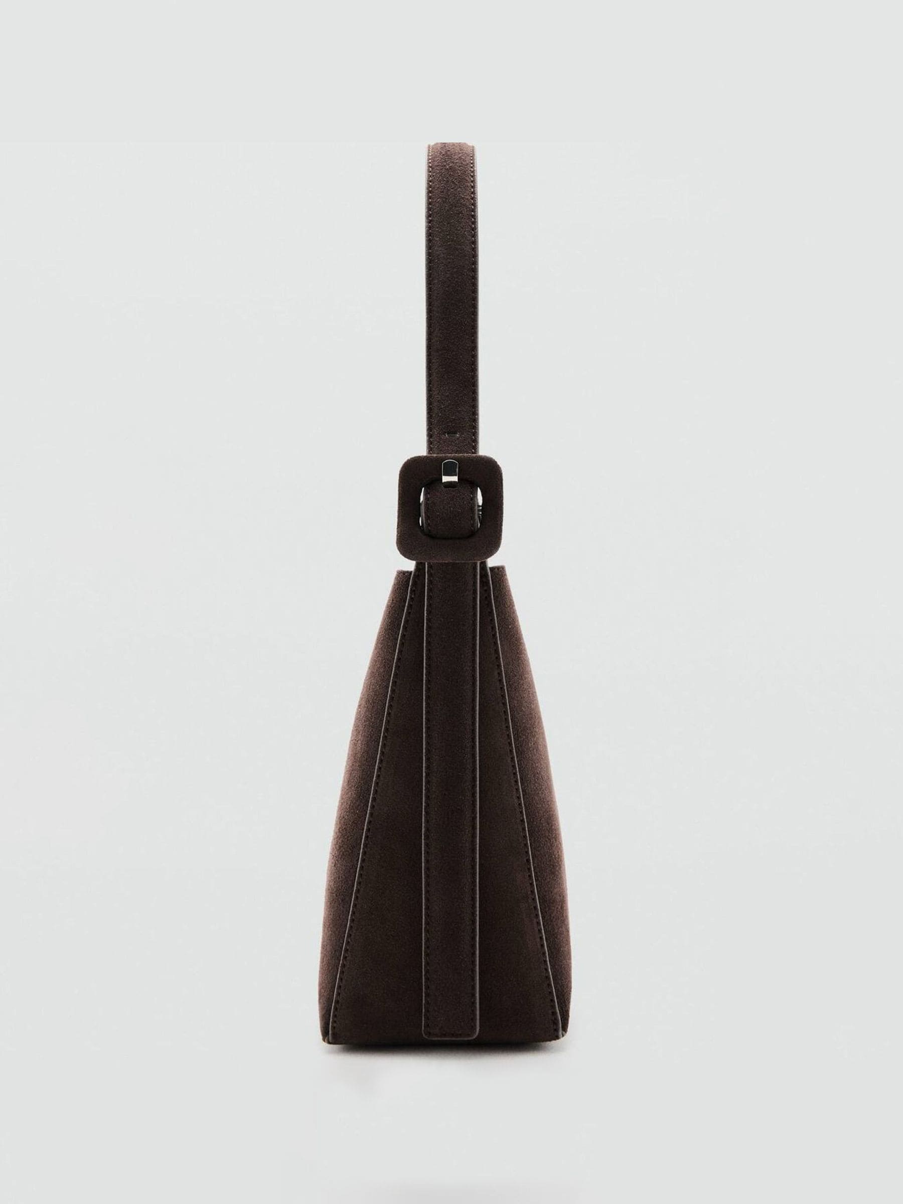 Mango brown suede shoulder bag medium (British brand)