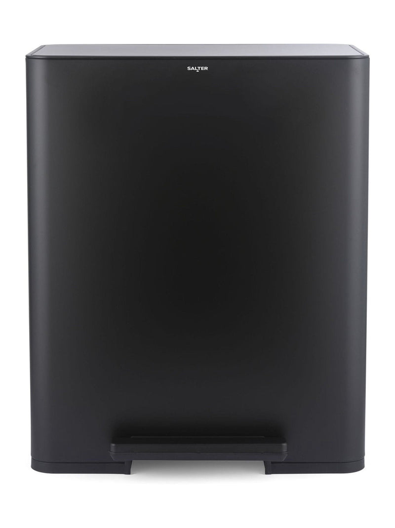Salter black dual 60L pedal bin, imported from the UK