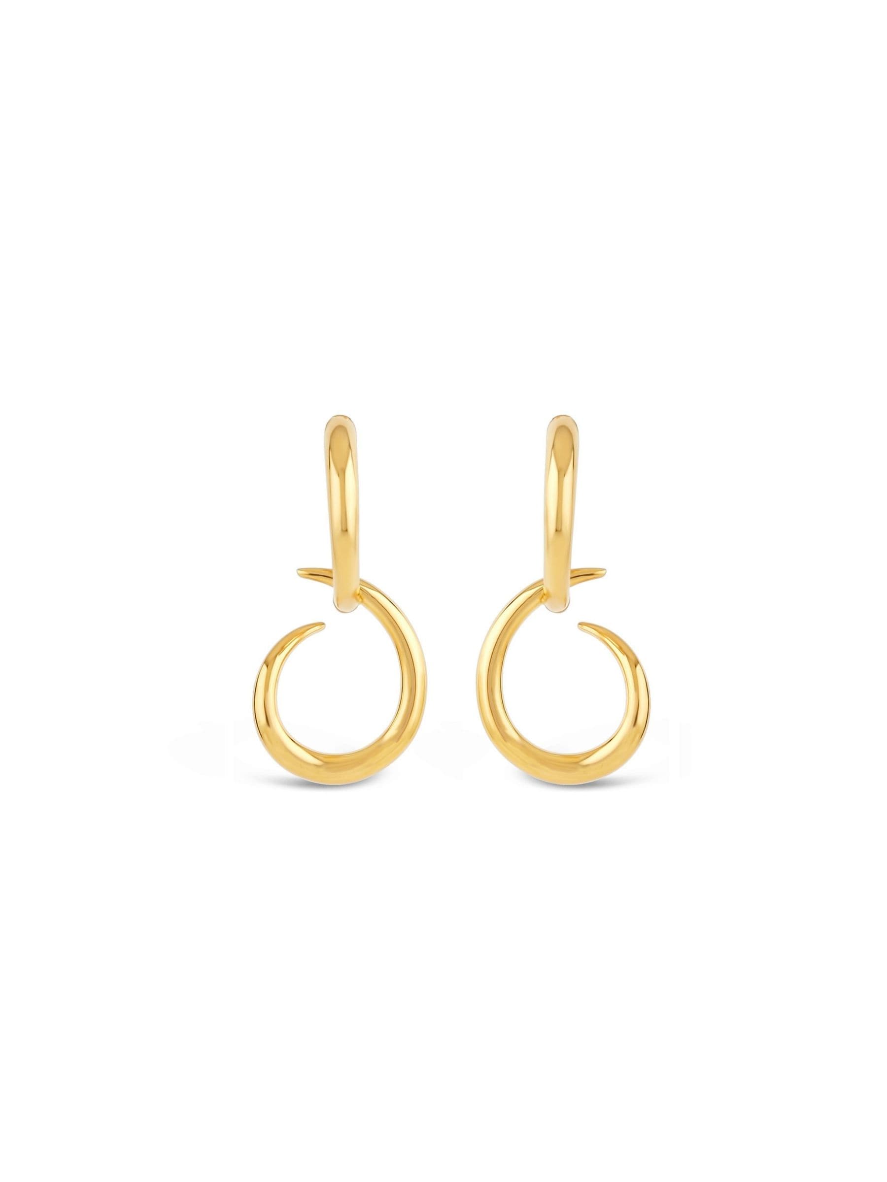Dinny Hall gold tone Toro drop hoop earrings - British product