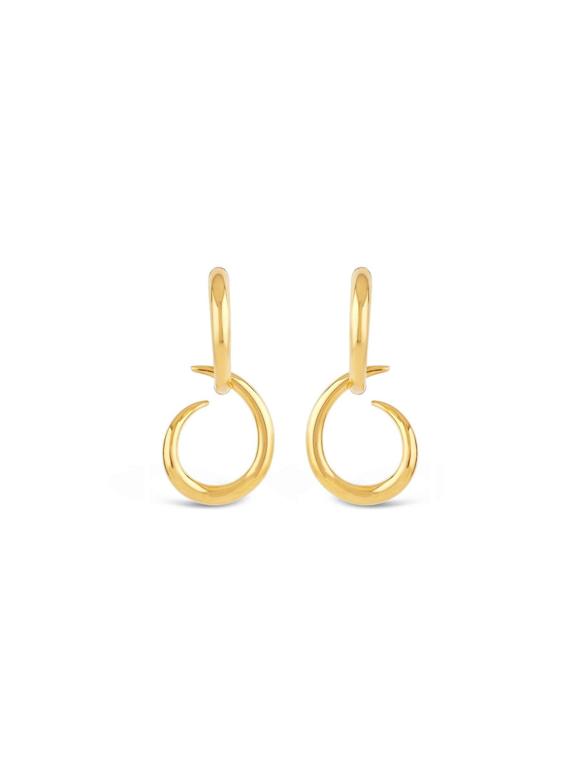 Dinny Hall gold tone Toro drop hoop earrings - British product