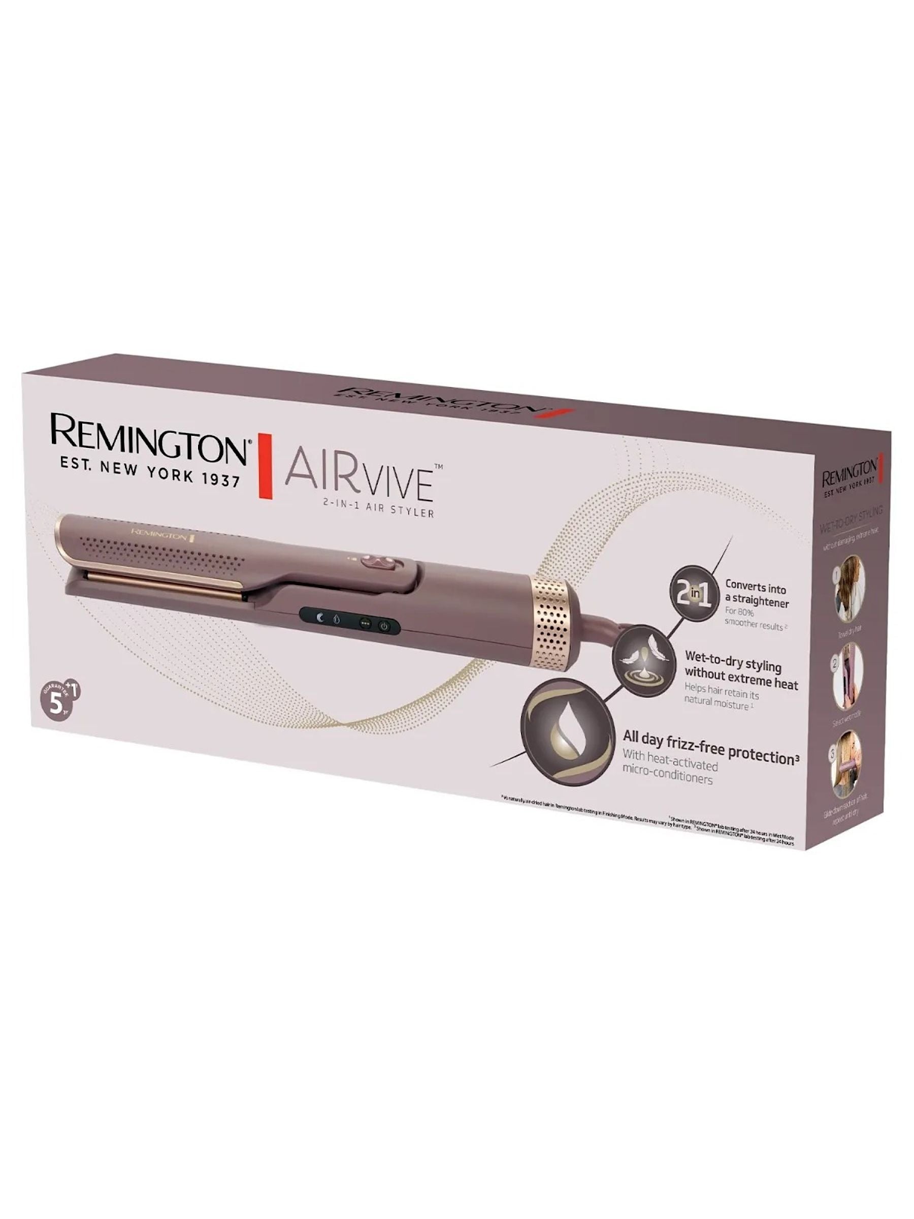 Remington Purple Airvive 2-in-1 hair dryer, imported from the UK