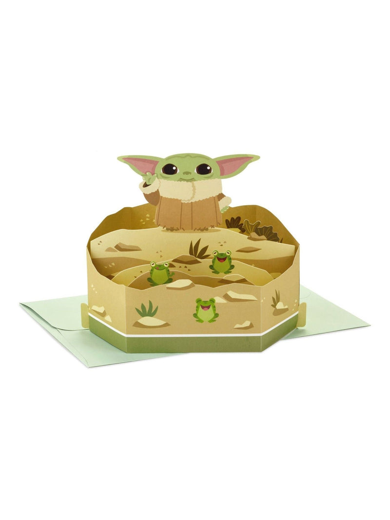 Hallmark Grogu 3D pop-up card with diorama scene, imported from the UK