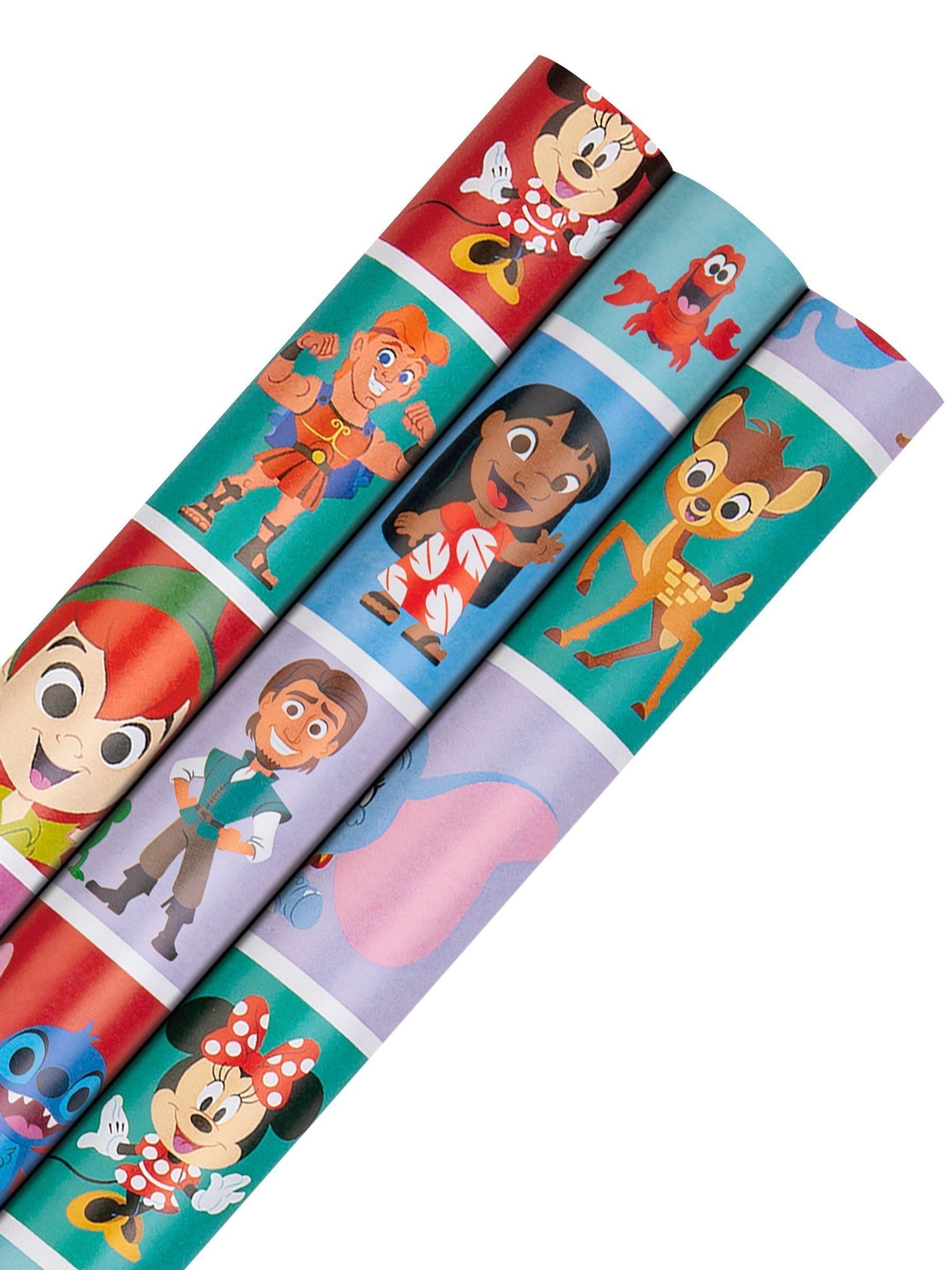 Hallmark Disney characters wrapping paper 3 rolls, UK version