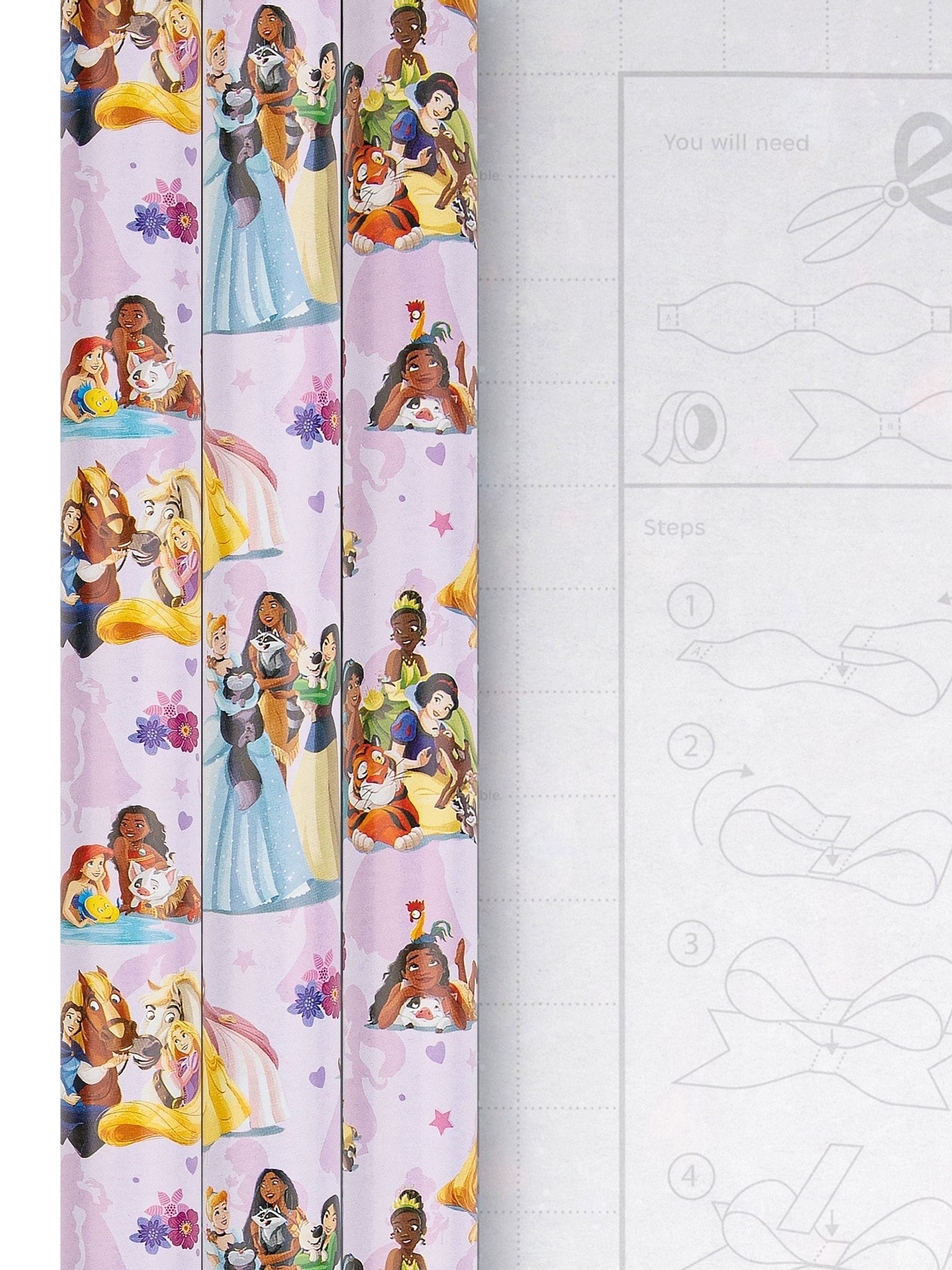 Hallmark Disney Princess wrapping paper 3 rolls, UK version