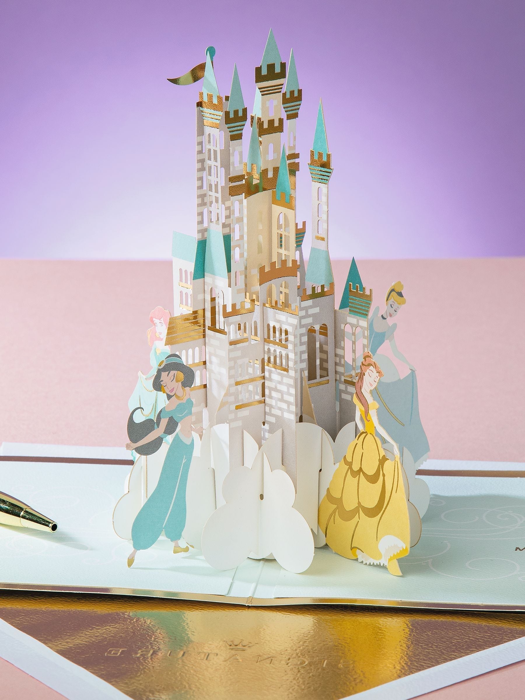 Hallmark Disney Princesses pop-up card with castle (British brand)