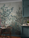 Graham & Brown Forest in Bloom Duck Egg mural sample A4, imported from the UK