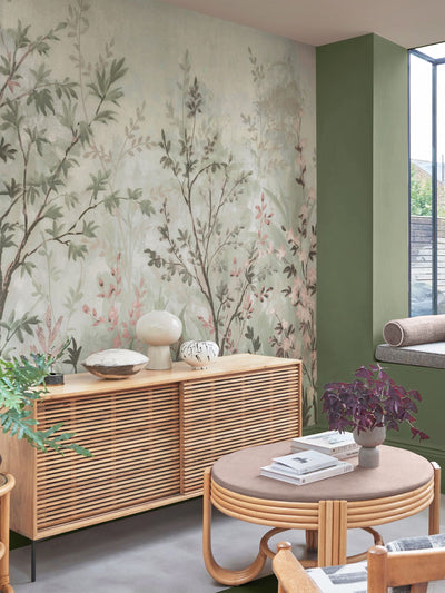 Next Graham & Brown Forest in Bloom Soft Green A4 Mural Sample- Buy online at McGrocer