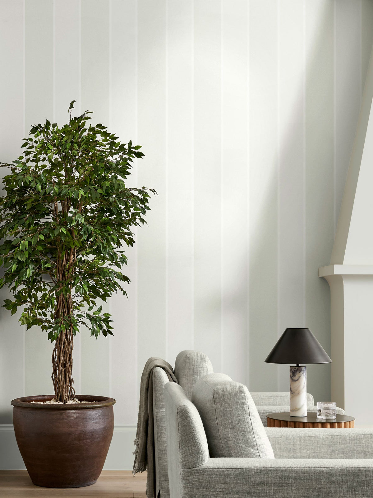 Graham & Brown White Baroque Flock wallpaper sample A4 (British brand)