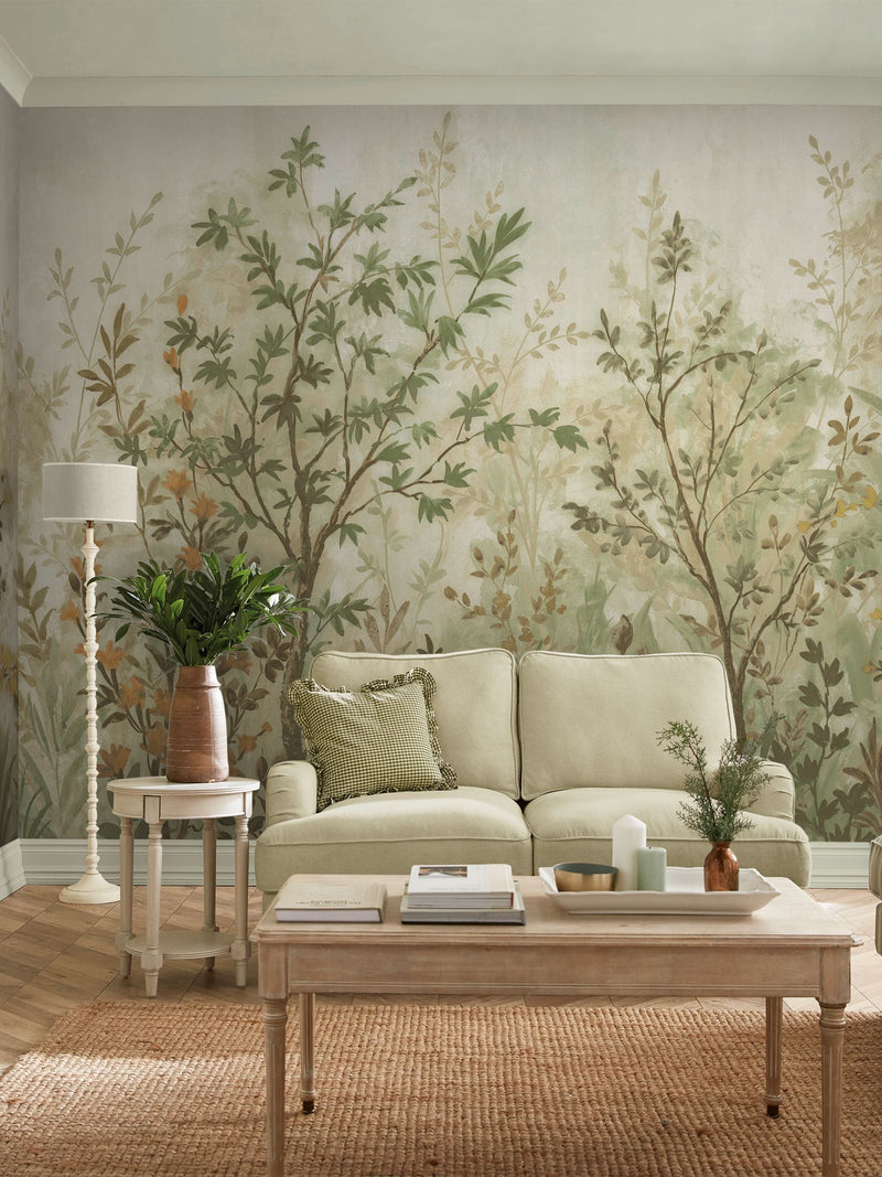 Graham & Brown Forest in Bloom Soft Green A4 Mural Sample