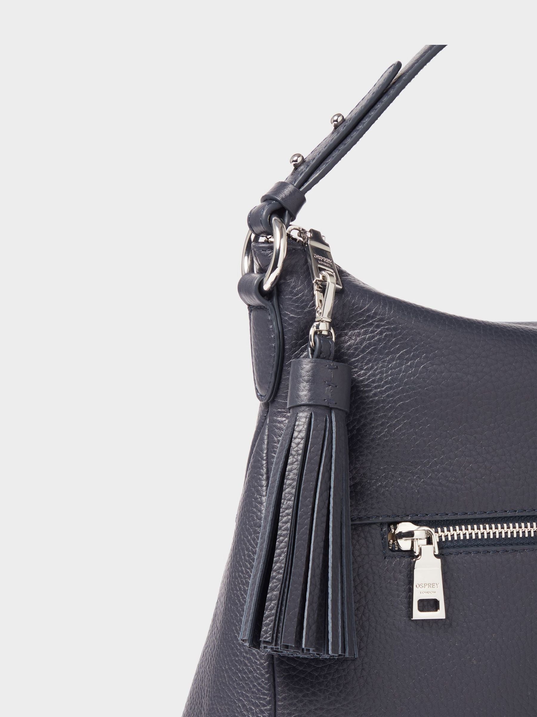 Osprey London blue leather hobo bag - British product