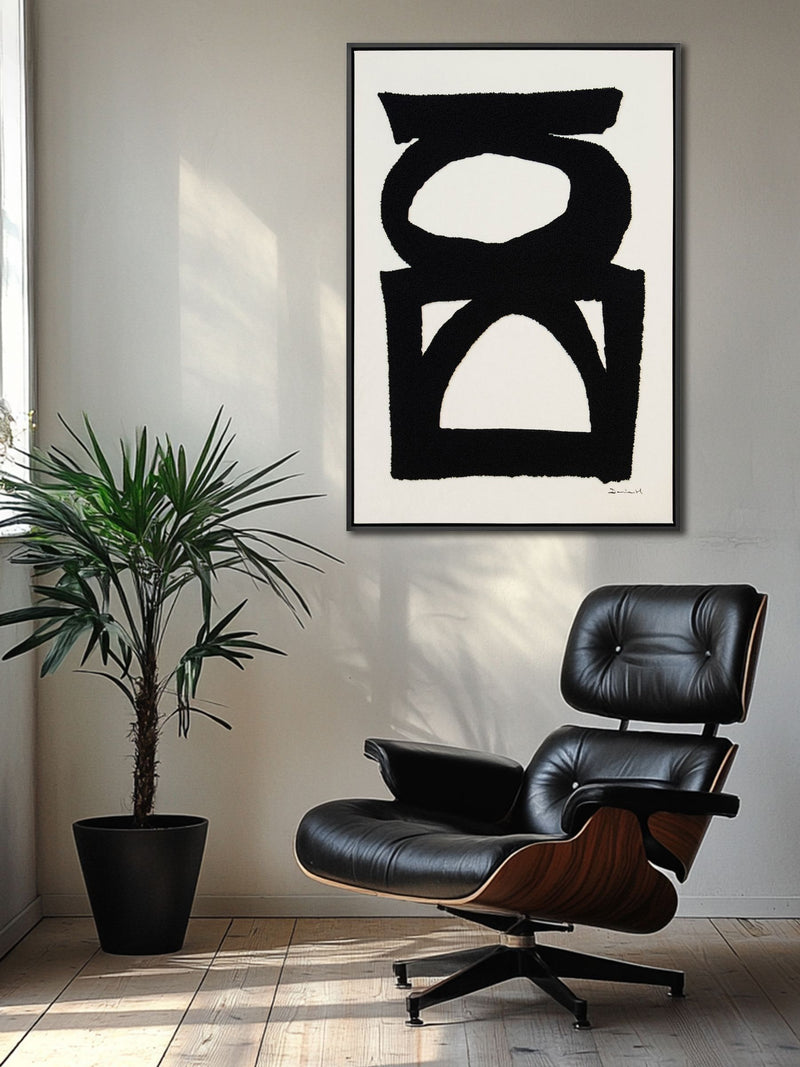 The Art Group Cream Abstract 2 framed canvas 65x95cm (British brand)