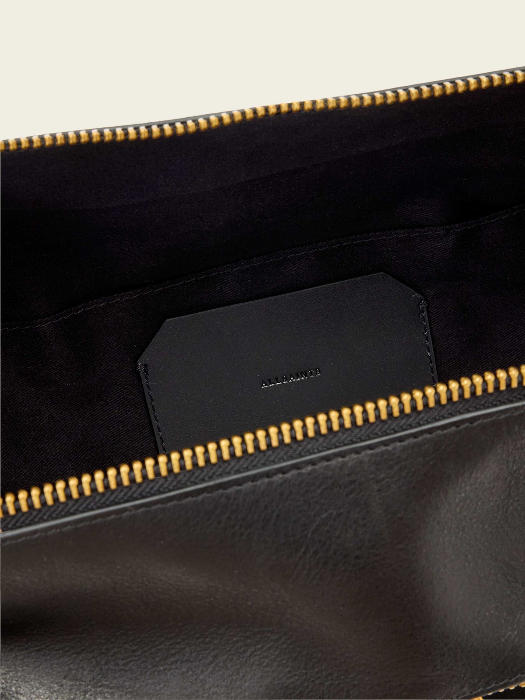 AllSaints Black Noemie shoulder bag, imported from the UK