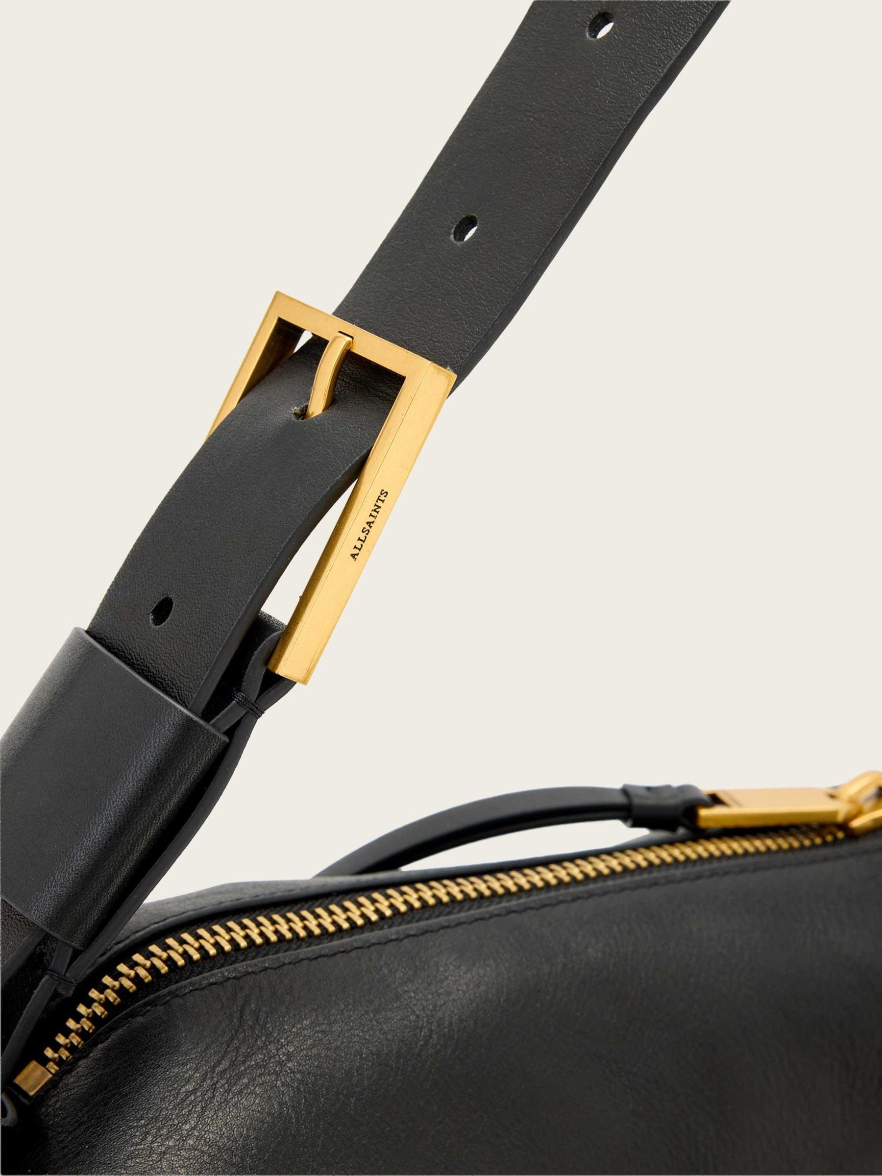 AllSaints Black Noemie shoulder bag, imported from the UK