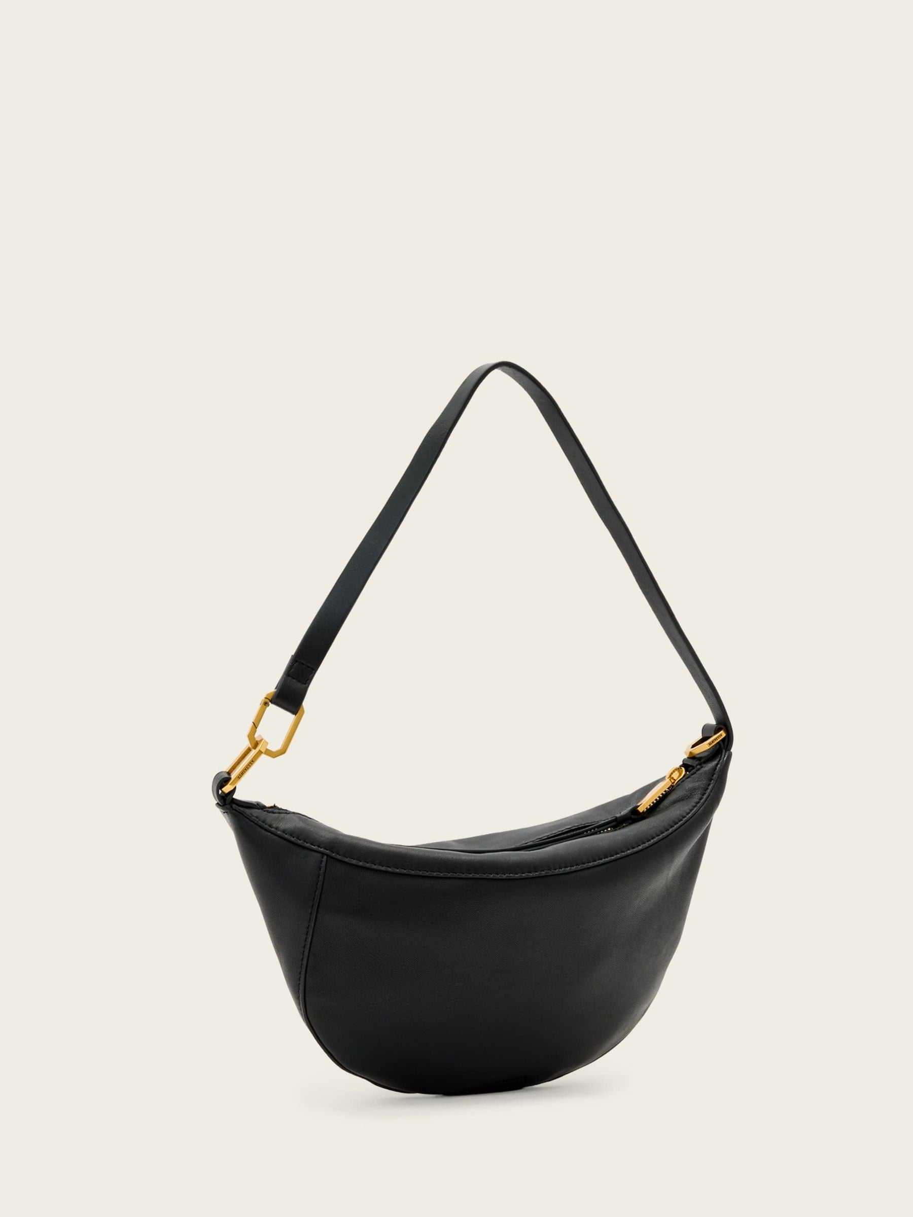 AllSaints Black Luna Micro Bag leather handbag (British brand)