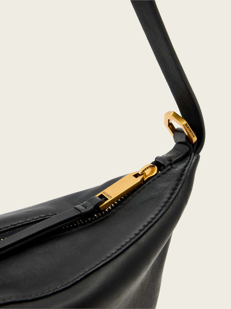 AllSaints Black Luna Micro Bag leather handbag (British brand)